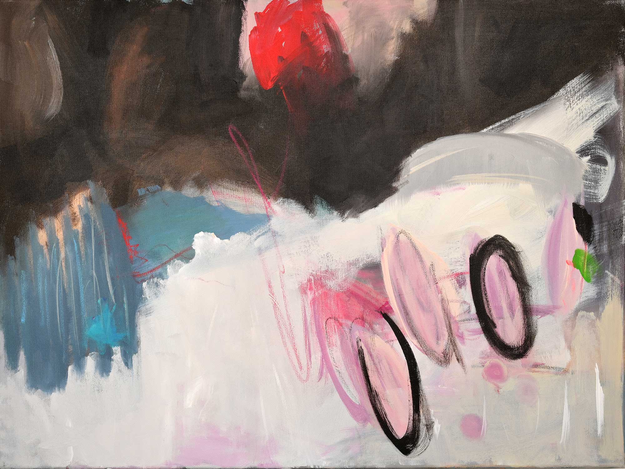 „Rosa gewinnt“, Acryl auf Leinwand, 60 x 80 cm
