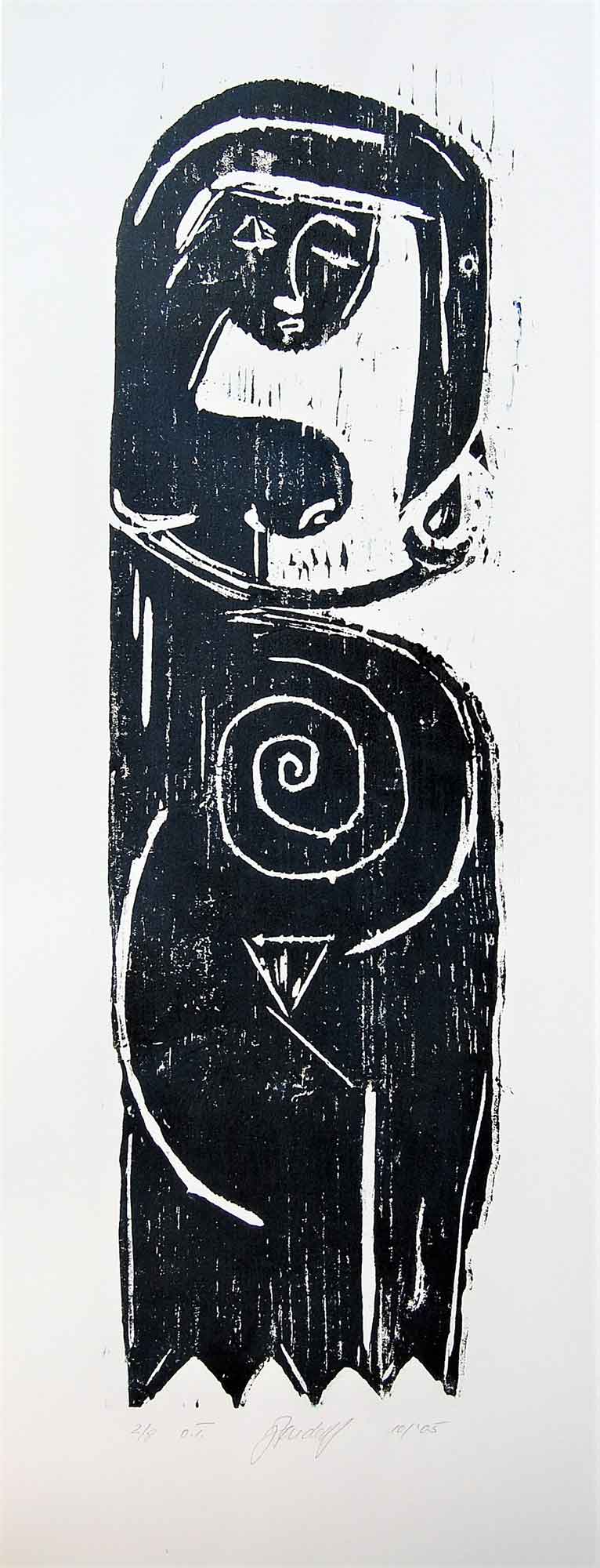 „Afrikanisch“, Holzschnitt auf Papier, 42 x 59 cm