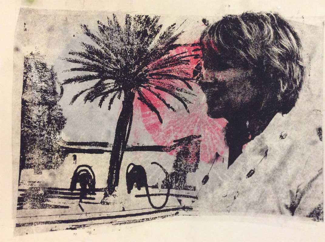 „Urlaub mit Jessica”, Transferlitho auf Papier ca. 30 x 40 cm