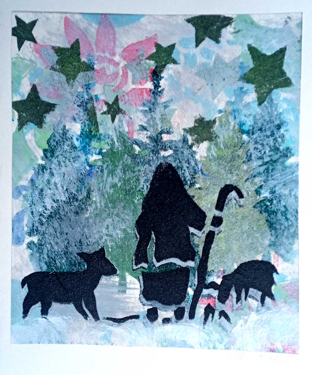 art-and-fun-inspirationen-weihnachtskarte: A5-Hirte-im-Wald